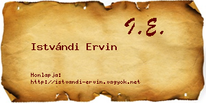 Istvándi Ervin névjegykártya