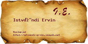 Istvándi Ervin névjegykártya