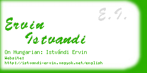 ervin istvandi business card